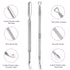 Premium Nail Care Kit - Cuticle Pusher, Gel Polish Remover, Nail Files, Stainless Steel Tools for Fingernails, Toenails