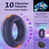 Pramtme 10 Male Sex Toy Vibrating Cock Ring, Sex Toys for Men Automatic Adjustable Vibration Modes Soft Silicone Penis