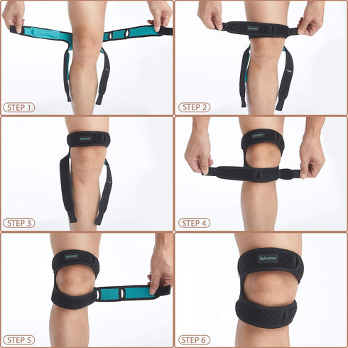 Patella Knee Strap, Adjustable Knee Brace with 3D Silicone Insert for Pain Prevention & Relief for Running, Football