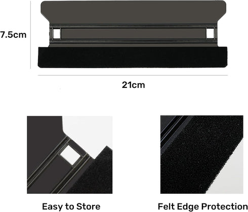 CARTINTS Plastic Squeegee Kit for Vinyl Wrap, Window Tint & Wallpaper Tools, 8.3IN+4IN Felt Squeegee & Precision Art