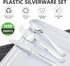 N9R 200pcs Plastic Silverware Set, Silver Plastic Cutlery with 100 Forks, 50 Spoons, 50 Knives for Party/Everyday Use