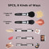 Travel Makeup Brushes Set w/Pouch, 5PCS Double Ended Portable Mini Cosmetic Brushes Kit for Foundation, Eyeshadow, Lip, Blush Make Up Brushes Professional(Black)