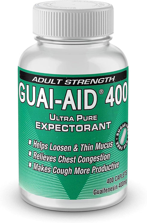 400mg Guaifenesin Mucus Relief, Dye-Free Fast Acting (Bottle of 400 caplets)