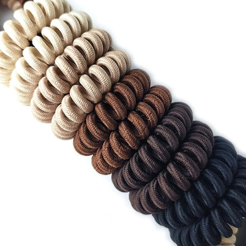 No Crease Spiral Hair Ties 20pcs, Traceless Coil Hair Ties, Waterproof Elastics Hair Bands, Multicolor 1.8inch