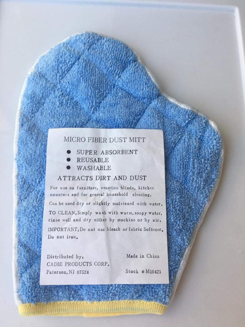Soft Microfiber Dust Mitt, Comfortable Reusable Cleaning Cloth Glove for Living Room, Bathroom, and Kitchen | Blue