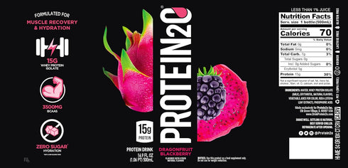 Protein2o Whey Protein Isolate Infused Water - 15g, Sugar Free, Gluten Free, 16.9 oz Bottle (Pack of 12)