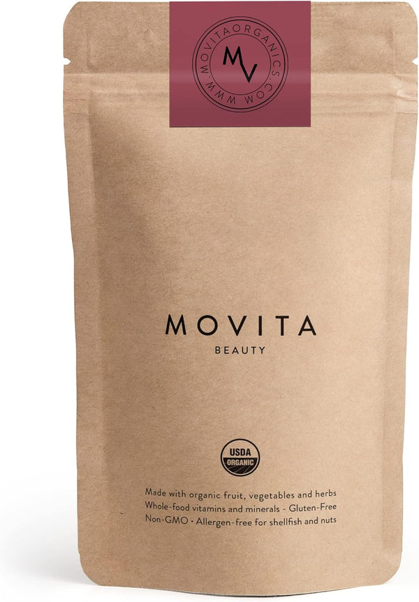 Movita Beauty - Promotes Healthy Hair, Skin & Nails with Biotin & Choline - 30-Day Supply Eco-Friendly Pouch