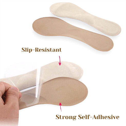 CB 3-Pairs Arch Support Insoles, Silicone Gel Invisible Slim Inserts for Arch Pain Relief, 3/4 Length for Women Shoes