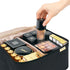 NISHEL Large Double Layer Travel Makeup Bag, Organizer for Travel-Size Accessories, Bottles, Brushes, Black