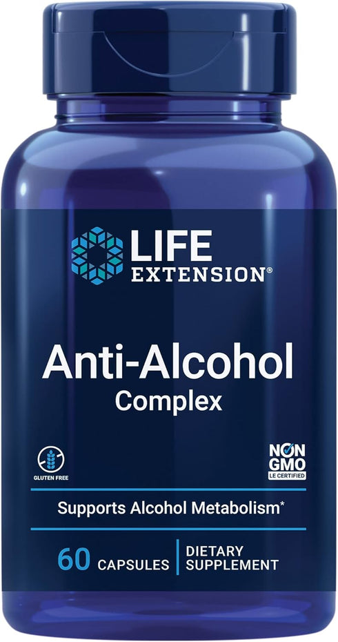 Life Extension Anti-Alcohol Complex - Gluten-Free, Non-GMO Supplement for Liver Health Support After Drinking
