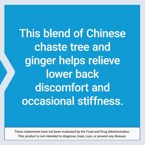 Life Extension Lower Back Relief Supplement, 60 Capsules - Chinese Chaste Tree & Ginger Extract for Discomfort &