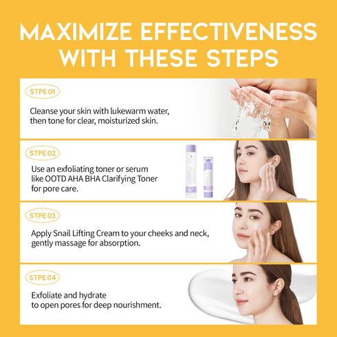 Snail Mucin Moisturizer Cream - Lifting & Deep Hydrating for Face and Neck, Anti Aging Korean Skincare, 3.38 Fl Oz