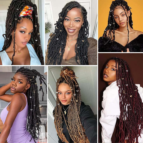 NAISKA 15PCS Hair Jewelry, Braid Beads and Accessories, Non-Piercing Ear Clip, Beard Beads for Women and Men