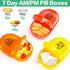 Serfeymi Upgraded Weekly Travel Pill Organizer 2 Times A Day AM PM, 7 Day PU Leather Pill Case, Floral 01