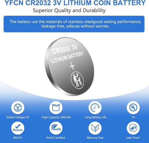 TEMIBATT cr2032 6 Pack Lir2032 Battery,2032 Batteries Button Battery for Apple AirTag