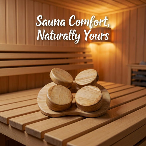 wkao 9.1 6.7 Wooden Sauna Headrest, Natural Wood Accessories, Neck Relax, Lumbar Support, x in, Breathable Hollow