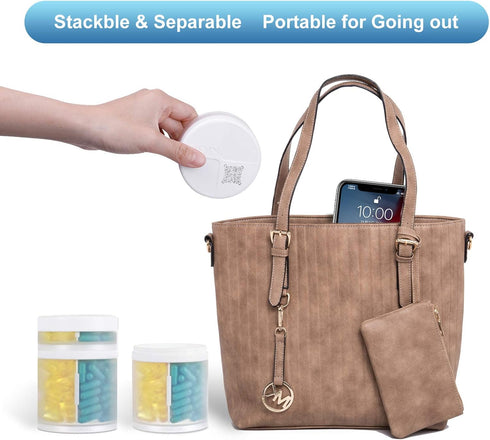 Extra Large Supplement Organizer and Portable Pill Case with 8 Compartments, Double Layers for Monthly Vitamins