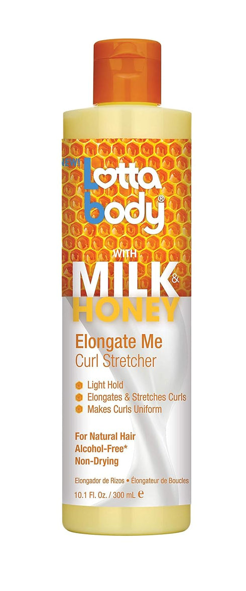 Lotta Body, Elongate Me Curl Stretcher, Milk & Honey Formula for Light Hold and Uniform Curls, 10.1 Fl Oz