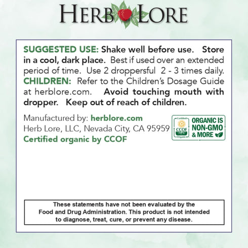Herb Lore (4 oz) Iron Tonic - Organic Liquid Iron Drops Supplement for Kids & Women - Baby, Infant & Toddler Friendly