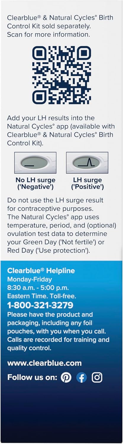 Pack, 15 Clearblue & Natural Cycles Birth Control Ovulation Test Refill Digital Ovulation Tests