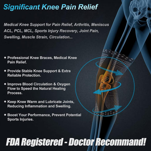NEENCA Knee Brace for Knee Pain Relief, Compression Knee Support with Side Stabilizers & Patella Pad. Medical Knee