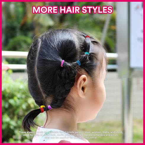 Teenitor Color Elastic Hair Bands, Hair Ties (2000pcs Multi Color Hair Holder Hair Tie Elastic Rubber Bands for Baby