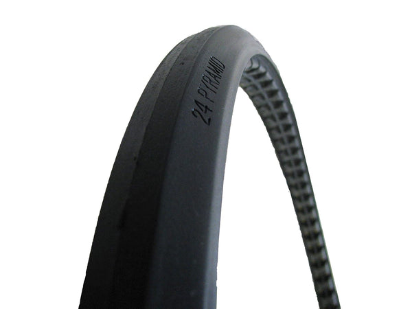 Wheelchair Tire, Low Profile Urethane Foam, Pyramid Shape, Grey, 24" x 1"