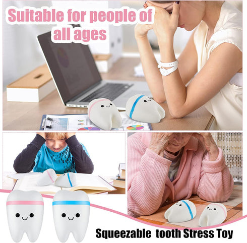 Hungdao 2 Pieces Jumbo Tooth Slow Rising Toy, Dental Tooth Toys for Stress Relief
