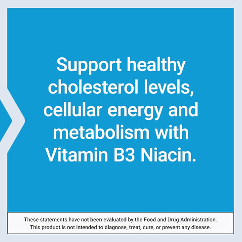 Life Extension Vitamin B3 Niacin 500 mg for Heart Health, Cellular Energy – Gluten-Free, Non-GMO, 100 Capsules