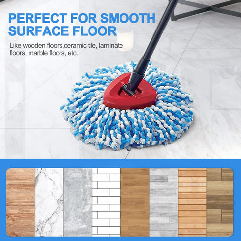 5 Pack Spin Mop Heads Replacement, Blue RinseClean Spin Mop Refill for Ocedar 2 Tank System Triangle Mop-Head