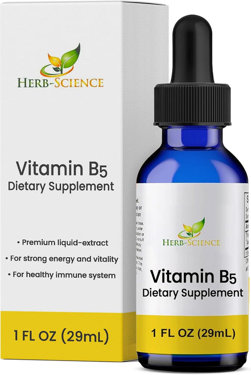 Liquid Vitamin B5, 36 Servings, High Absorption Pantothenic Acid for Energy, Mood & Nerve Support