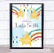 The Card Zoo Birth Details Nursery Christening New Baby Rainbow Stars Keepsake Gift Print