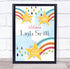 The Card Zoo Birth Details Nursery Christening New Baby Rainbow Stars Keepsake Gift Print
