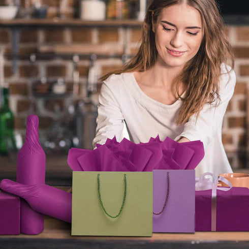 Jkopsnr 120 Sheets Plum Tissue Paper 20x14 Inches for Gift Bags, Bulk Wrapping Tissue Paper for DIY Crafts, Holidays