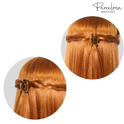 Parcelona Very Small French Classic Claw Clips Set of 3, 1 1/2" Hair Jaw Clips for Girls, Durable Styling Accessories