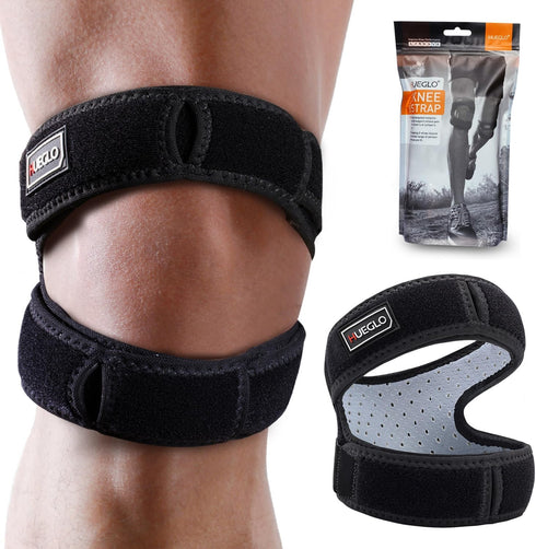 HUEGLO Patellar Tendon Support Strap - Knee Brace for Pain Relief & Injury Recovery, 12"-18"
