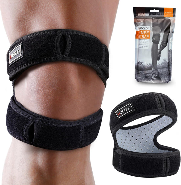HUEGLO Patellar Tendon Support Strap - Knee Brace for Pain Relief & Injury Recovery, 12"-18"