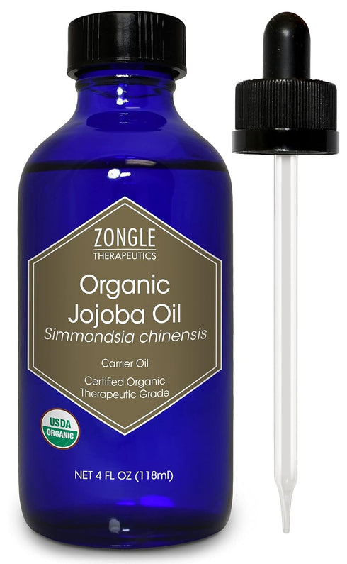 Organic Jojoba Oil by Zongle, 4 OZ, 100% Pure USDA Certified Therapeutic Grade