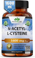 N-Acetyl-L-Cysteine (NAC) 1600 mg, 100 Veggie Capsules for Lung Health & Immune Support
