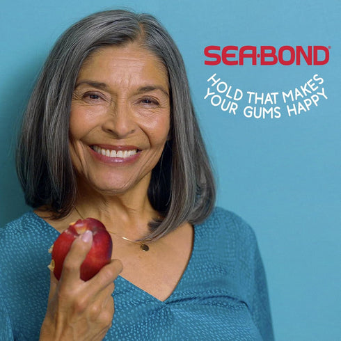 Sea-Bond Secure Denture Adhesive Seals, Fresh Mint Uppers, Zinc-Free, All-Day-Hold, 30 Count Pack of 4