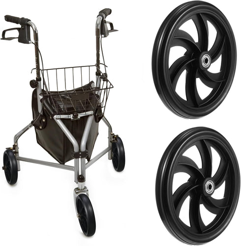 4 Sets 7.5 Inch Replacement Wheelchair Wheels for Walkers Wheelchair Front Wheels Anti Slip Walker Rubber Replacement
