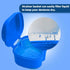 Denture Cup Dental Retainer Case - Dark Blue Cleaning Holder with Strainer Basket for Mouthguard Storage