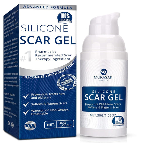 100% Silicone Scar Gel, Advanced Scar Cream for Surgical Scars, C-Section, Stretch Marks, 1.06oz (30g)