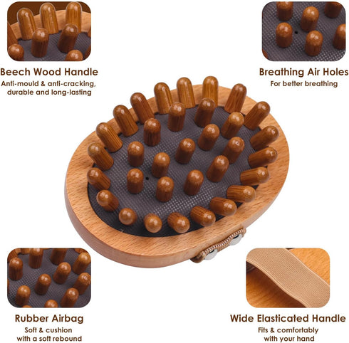 Wooden Massage Comb, Body Scalp Trigger Point Massage Tool, Meridians Massager, Gua Sha Massager Comb for Body Relief