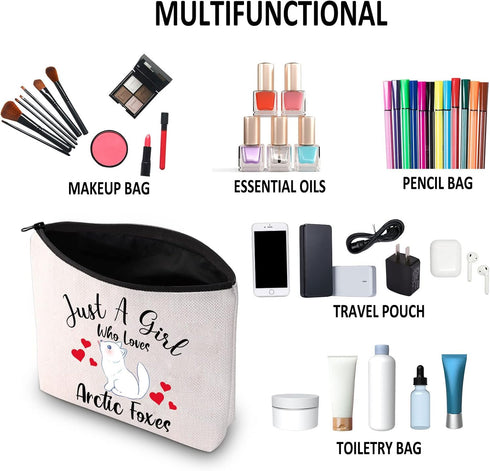 G2TUP Arctic Foxes Gift Makeup Bag - Arctic Foxes Lover Cosmetic Bag, Zipper Travel Bag