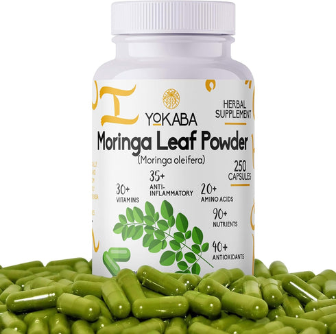 Yokaba Moringa Oleifera (250 Capsules) 5000mg Moringa Capsules, Immune Support, Energy-Packed Natural Wellness