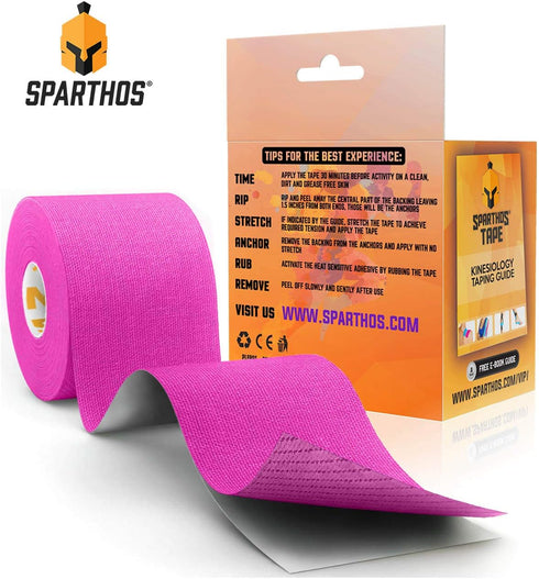 Sparthos Kinesiology Tape - Uncut 2 inch x 16.4 feet Roll, Incredible Support for Sports