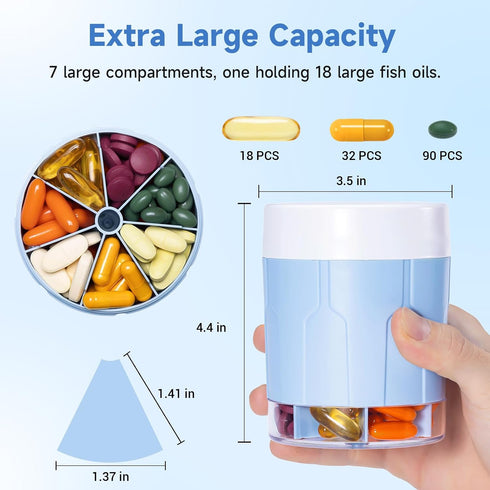 Large Daily Pill Organizer - Efficient Pill Dispenser for Health Management