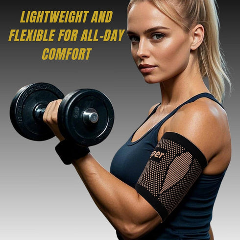 kyopyno Bicep Compression Sleeve,Bicep Brace,Copper Arm Support for Weightlifting, Pain Relief,Upper Arm Brace for Men