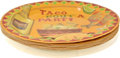 Set 24, 9" 7" 9 Oz 13" 13" Gift Boutique - Taco Party Serves Includes Dinner Plates, Dessert Plates, Cups, and x